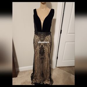 Evening Dress Long Skirt Evening Dresses Sexy Deep V- Neck Backless Floor Length